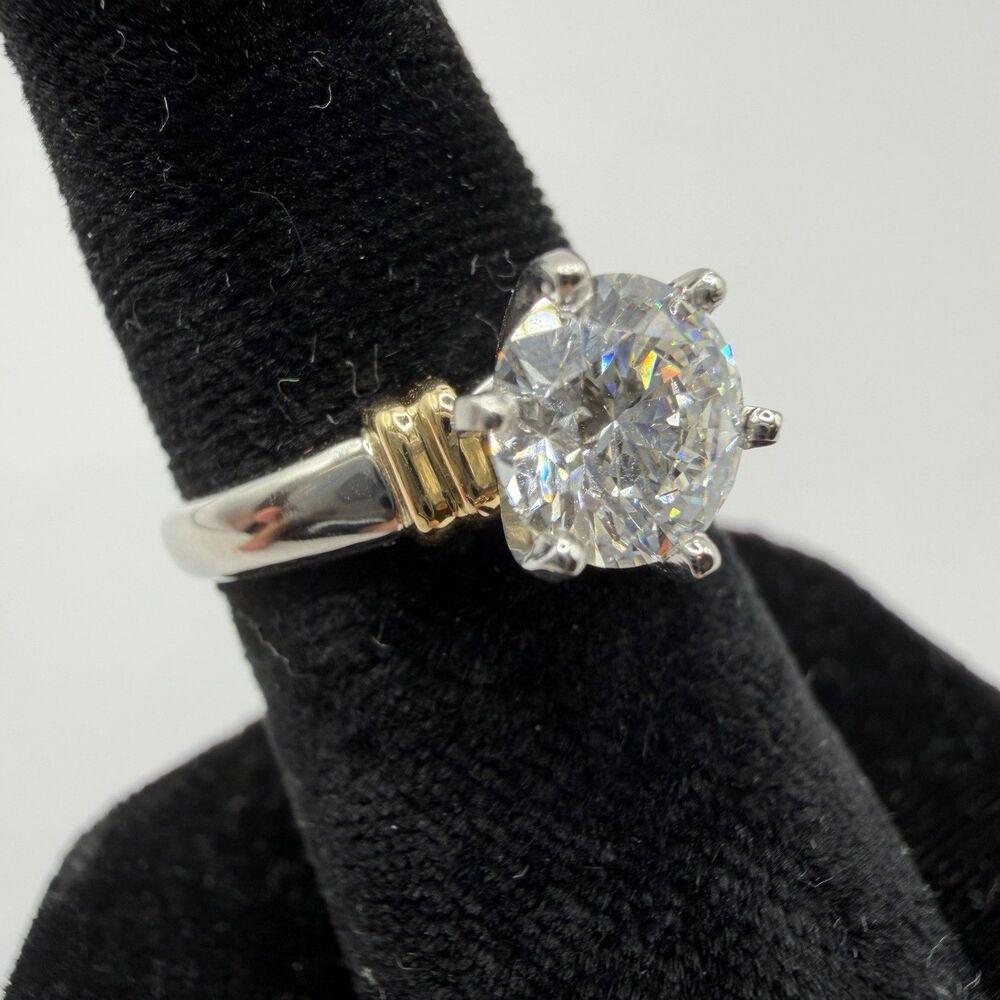 Platinum 18K Ring 1.50CT IGI Lab Grown Diamond E VS1 Ideal Cut Size 6